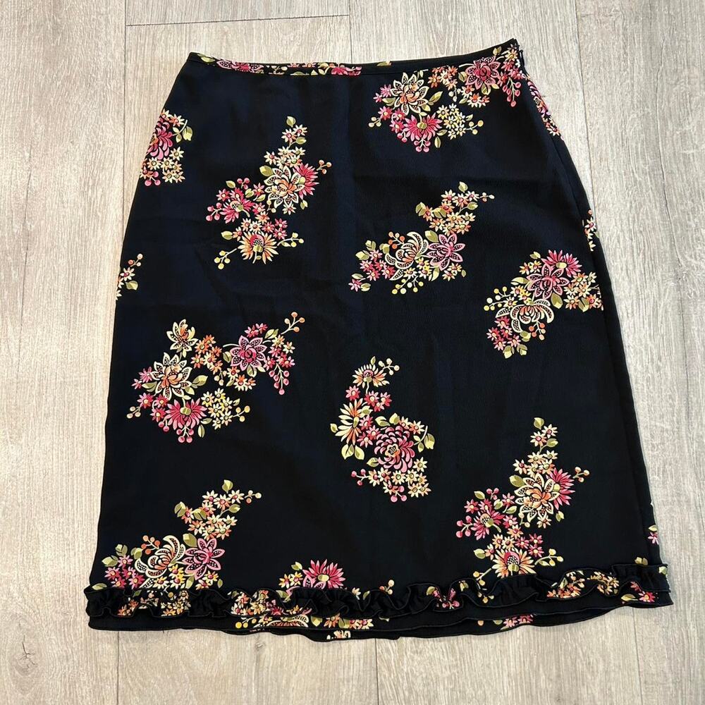 The Limited black floral midi skirt. Size 4